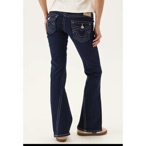 TRUE RELIGION - JOEY SN LOW RISE FLAP FLARE DENIM JEANS DARK RINSE - NWT - SZ 32